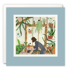 Succulent House Art Card by Rachel Victoria Hillis