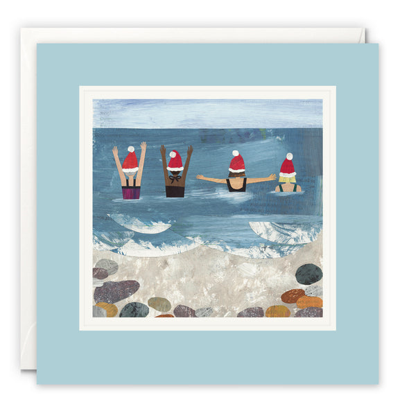 Christmas Sea Swimmers Art Card by Christina Carpenter