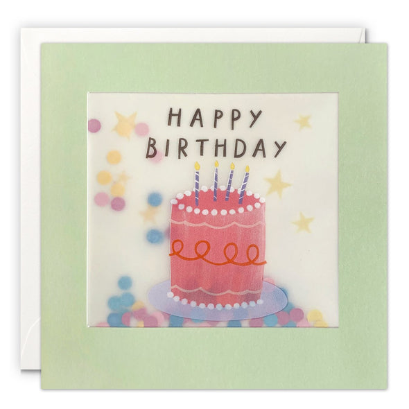 Pink Cake Birthday Card with Paper Confetti - Paper Shakies by James Ellis