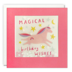 Magical Unicorn Birthday Card with Paper Confetti - Paper Shakies by James Ellis