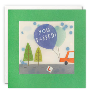 Balloon You Passed Driving Congratulations Card with Paper Confetti - Paper Shakies by James Ellis