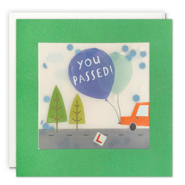 Balloon You Passed Driving Congratulations Card with Paper Confetti - Paper Shakies by James Ellis