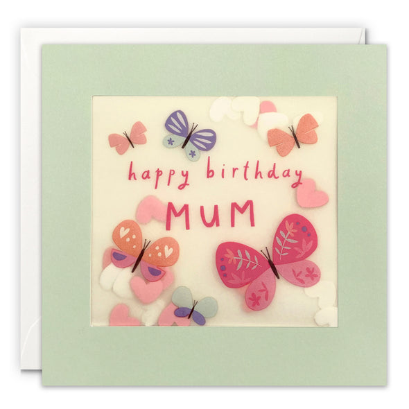 Mum Butterflies Birthday Card with Paper Confetti - Paper Shakies by James Ellis