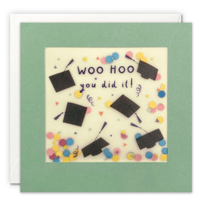 Woo Hoo Graduation Card with Paper Confetti - Paper Shakies by James Ellis