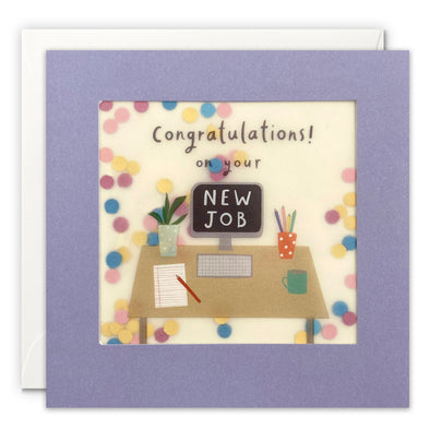 Desk New Job Card with Paper Confetti - Paper Shakies by James Ellis