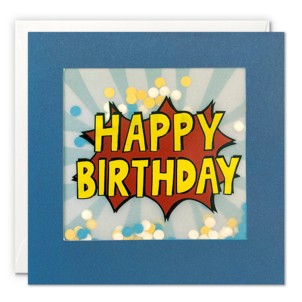 Happy Birthday Pop Art Card with Paper Confetti - Paper Shakies by James Ellis