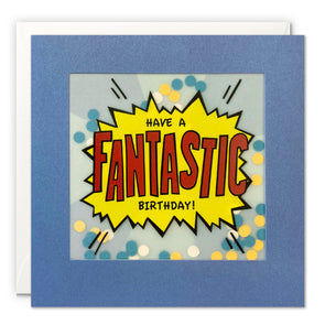 Fantastic Birthday Pop Art Card with Paper Confetti - Paper Shakies by James Ellis