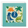 Age 2 Dinosaurs Birthday Card with Paper Confetti - Paper Shakies by James Ellis