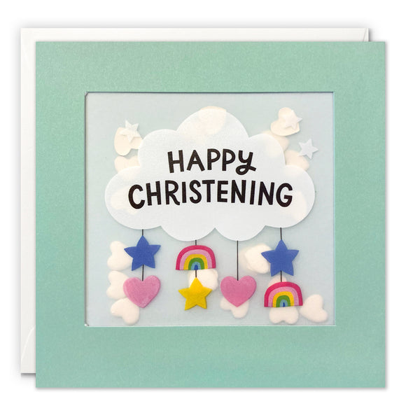 Cloud Mobile Christening Card with Paper Confetti - Paper Shakies by James Ellis