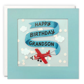 Grandson Aeroplane Birthday Card with Paper Confetti - Paper Shakies by James Ellis