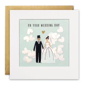 Bride and Groom Wedding Card with Paper Confetti - Paper Shakies by James Ellis