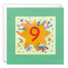 Age 9 Star Birthday Card with Paper Confetti - Paper Shakies by James Ellis