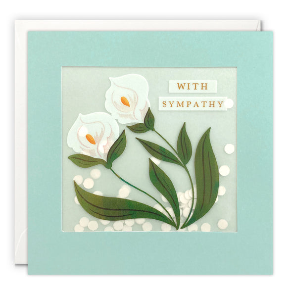 Lilies Sympathy Card with Paper Confetti - Paper Shakies by James Ellis