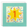 Age 1 Star Birthday Card with Paper Confetti - Paper Shakies by James Ellis