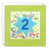 Age 2 Star Birthday Card with Paper Confetti - Paper Shakies by James Ellis