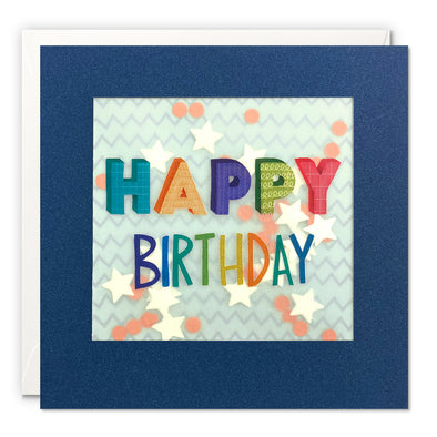 Colourful Text Birthday Card with Paper Confetti - Paper Shakies by James Ellis