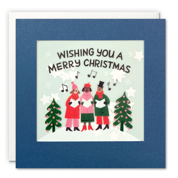 Carol Singers Christmas Card with Paper Confetti - Paper Shakies by James Ellis