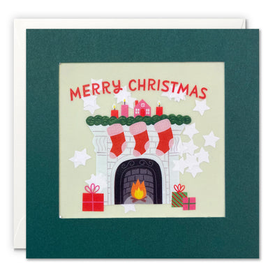 Fireplace Christmas Card with Paper Confetti - Paper Shakies by James Ellis
