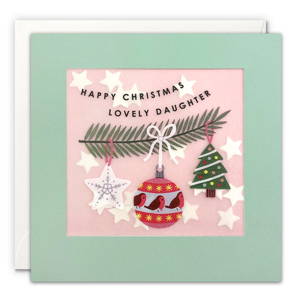 Daughter Baubles Christmas Card with Paper Confetti - Paper Shakies by James Ellis