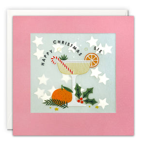 Sis Cocktail Christmas Card with Paper Confetti - Paper Shakies by James Ellis