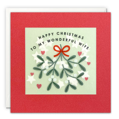 Wife Mistletoe Christmas Card with Paper Confetti - Paper Shakies by James Ellis